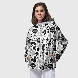 Ветровка с капюшоном женская Микки Маус узор, цвет: 3D-белый — фото 2