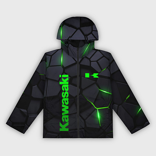 Женская ветровка Kawasaki - плиты с эффектом свечения / 3D-Черный – фото 1