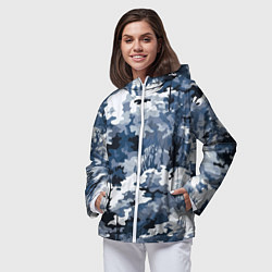 Ветровка с капюшоном женская Камуфляж серо синий, цвет: 3D-белый — фото 2