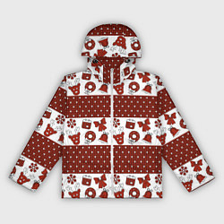 Ветровка с капюшоном женская Новогодний паттерн, цвет: 3D-белый
