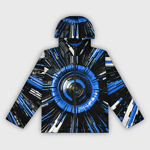 Женская ветровка Чёрно-синяя сфера киберпанк / 3D-Черный – фото 1