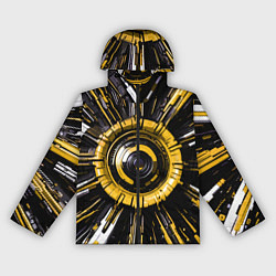 Ветровка с капюшоном женская Чёрно-жёлтая сфера киберпанк, цвет: 3D-черный