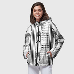 Ветровка с капюшоном женская Закулисье чёрно-белое, цвет: 3D-черный — фото 2