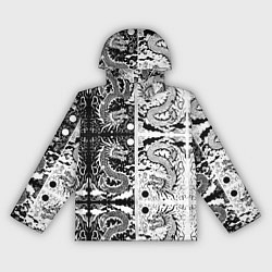Ветровка с капюшоном женская Драконы инь и янь с узорами, цвет: 3D-белый