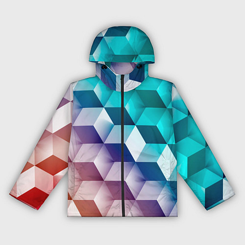 Женская ветровка Объёмные разноцветные градиентные кубы / 3D-Черный – фото 1