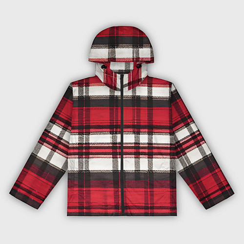 Женская ветровка Красно-белая ткань в клетку / 3D-Черный – фото 1