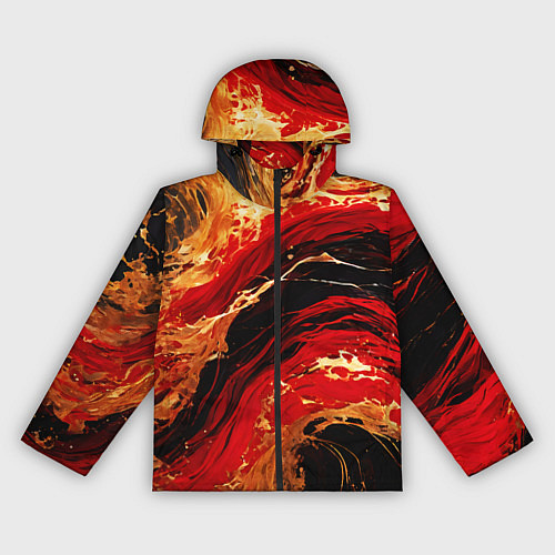 Женская ветровка Красно-золотые брызги на чёрном фоне / 3D-Черный – фото 1