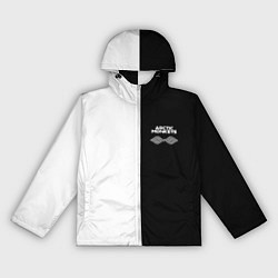 Ветровка с капюшоном женская Arctic Monkeys - черное и белое, цвет: 3D-белый