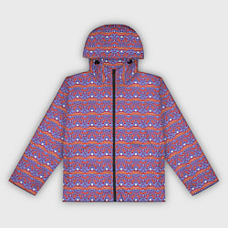 Ветровка с капюшоном женская Узор оранжево-синий, цвет: 3D-черный