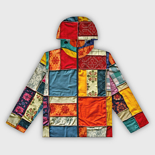 Женская ветровка Пэчворк из ярких тканей / 3D-Черный – фото 1