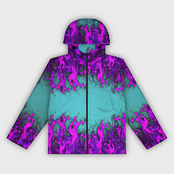 Ветровка с капюшоном женская Фиолетовое пламя, цвет: 3D-черный