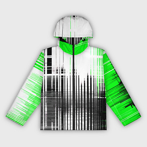 Женская ветровка Зелёно-чёрный гранж на белом фоне / 3D-Черный – фото 1