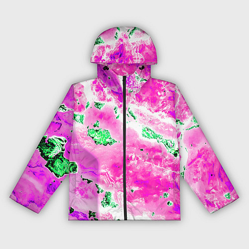 Женская ветровка Розово-зелёная абстракция / 3D-Черный – фото 1