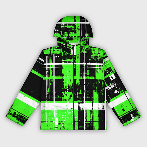 Женская ветровка Зелёно-белый гранж на чёрном фоне / 3D-Черный – фото 1