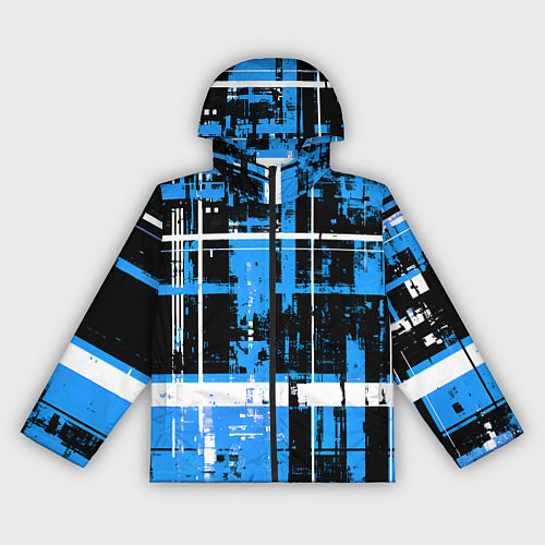 Женская ветровка Сине-белый гранж на чёрном фоне / 3D-Черный – фото 1