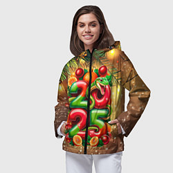 Ветровка с капюшоном женская Змеи к нам приходят, цвет: 3D-черный — фото 2