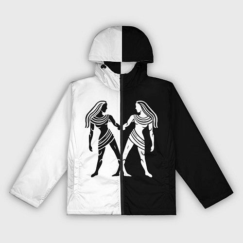 Женская ветровка Близнецы чёрно-белое / 3D-Черный – фото 1