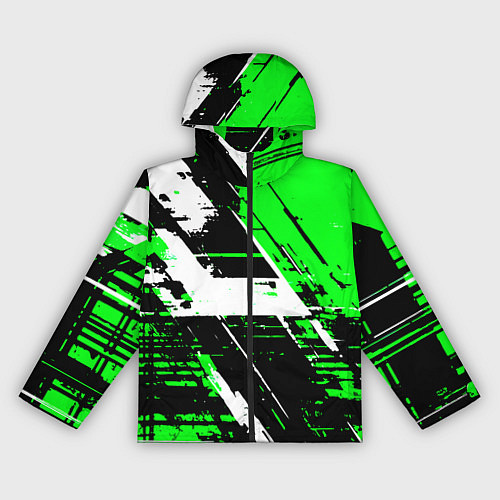 Женская ветровка Diagonal black and white stripes on a green backgr / 3D-Черный – фото 1