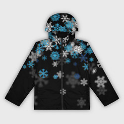 Ветровка с капюшоном женская Снежинки объемные, цвет: 3D-черный