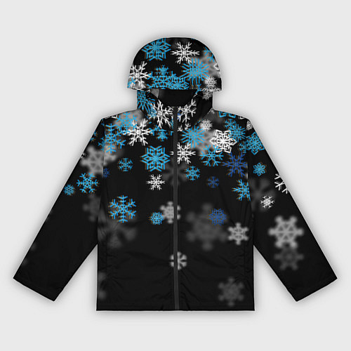 Женская ветровка Снежинки объемные / 3D-Черный – фото 1