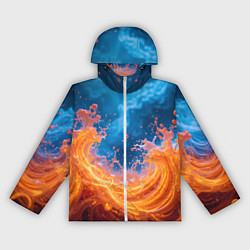 Ветровка с капюшоном женская Яркое пламя в воде, цвет: 3D-белый