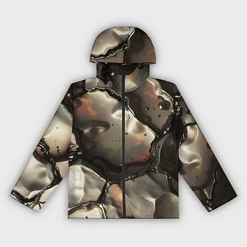 Женская ветровка Жидкая субстанция светло-коричневая / 3D-Черный – фото 1