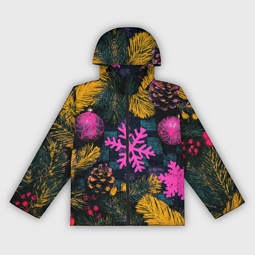 Женская ветровка Новый год и краски / 3D-Черный – фото 1