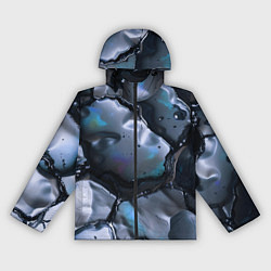 Ветровка с капюшоном женская Жидкая субстанция серая, цвет: 3D-черный