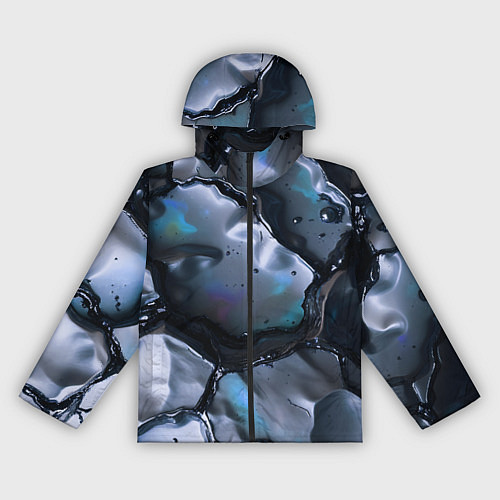 Женская ветровка Жидкая субстанция серая / 3D-Черный – фото 1