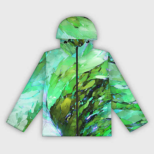 Женская ветровка Зелёная абстракция / 3D-Черный – фото 1
