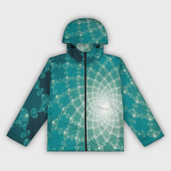 Ветровка с капюшоном женская Фрактальная абстракция, цвет: 3D-черный