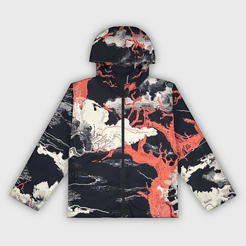 Женская ветровка Паттерн с деревьями в японском стиле - нейросеть / 3D-Черный – фото 1