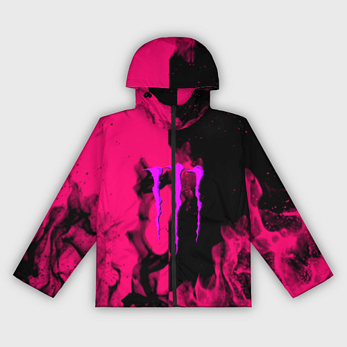 Женская ветровка Monster energy fire pink / 3D-Черный – фото 1