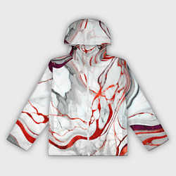 Ветровка с капюшоном женская Красно-белый мрамор, цвет: 3D-белый