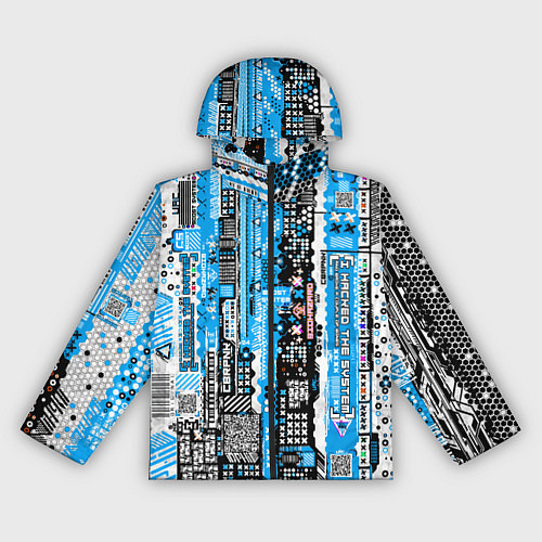 Женская ветровка Киберпанк паттерн синий / 3D-Черный – фото 1