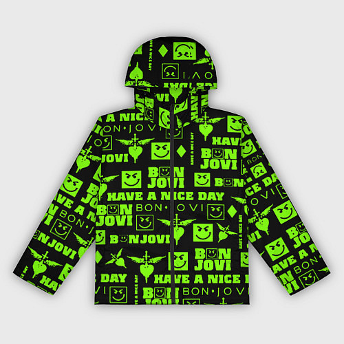 Женская ветровка Bon Jovi кислотный паттерн / 3D-Черный – фото 1