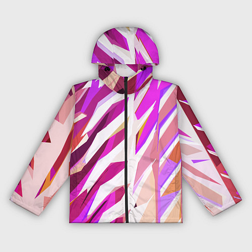 Женская ветровка Бело-розовая абстракция / 3D-Черный – фото 1