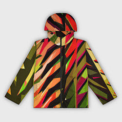 Ветровка с капюшоном женская Красно-чёрная абстракция, цвет: 3D-черный