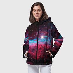 Ветровка с капюшоном женская Uy scuti star - neon space, цвет: 3D-черный — фото 2