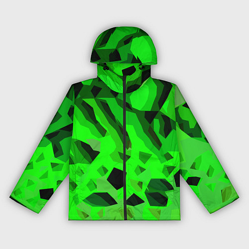 Женская ветровка Чёрно-зелёная пористая абстракция / 3D-Черный – фото 1