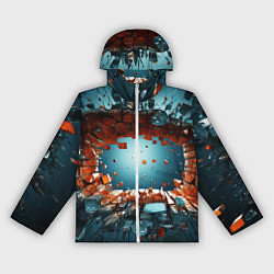 Ветровка с капюшоном женская Объемная дыра из частиц, цвет: 3D-белый