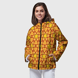 Ветровка с капюшоном женская Индийский орнамент, цвет: 3D-черный — фото 2