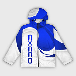 Ветровка с капюшоном женская Exeed - синий и белый, цвет: 3D-черный