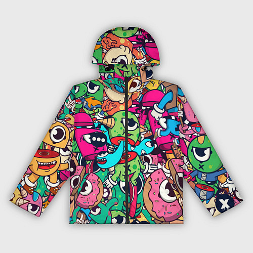 Женская ветровка Color doodle monsters / 3D-Черный – фото 1