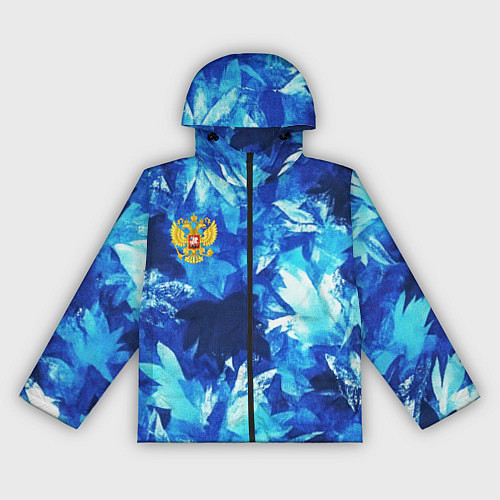 Женская ветровка Синий узорный камуфляж / 3D-Черный – фото 1