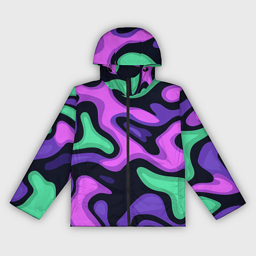 Женская ветровка Разноцветный эмоциональный камуфлляж / 3D-Черный – фото 1