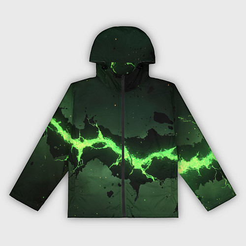 Женская ветровка Неоновая плита с зеленым разломом / 3D-Черный – фото 1