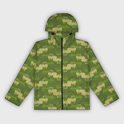Ветровка с капюшоном женская Зеленый камуфляж, цвет: 3D-черный