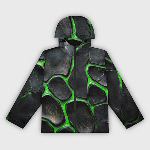 Женская ветровка Черная потертая текстура на зеленом фоне / 3D-Черный – фото 1