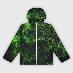 Ветровка с капюшоном женская Зеленая ядовитая текстура, цвет: 3D-белый